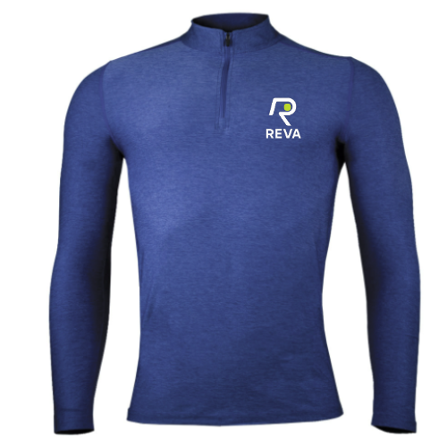 Polera Hombre Manga Larga, Dryfit REVA Azul Jaspeado