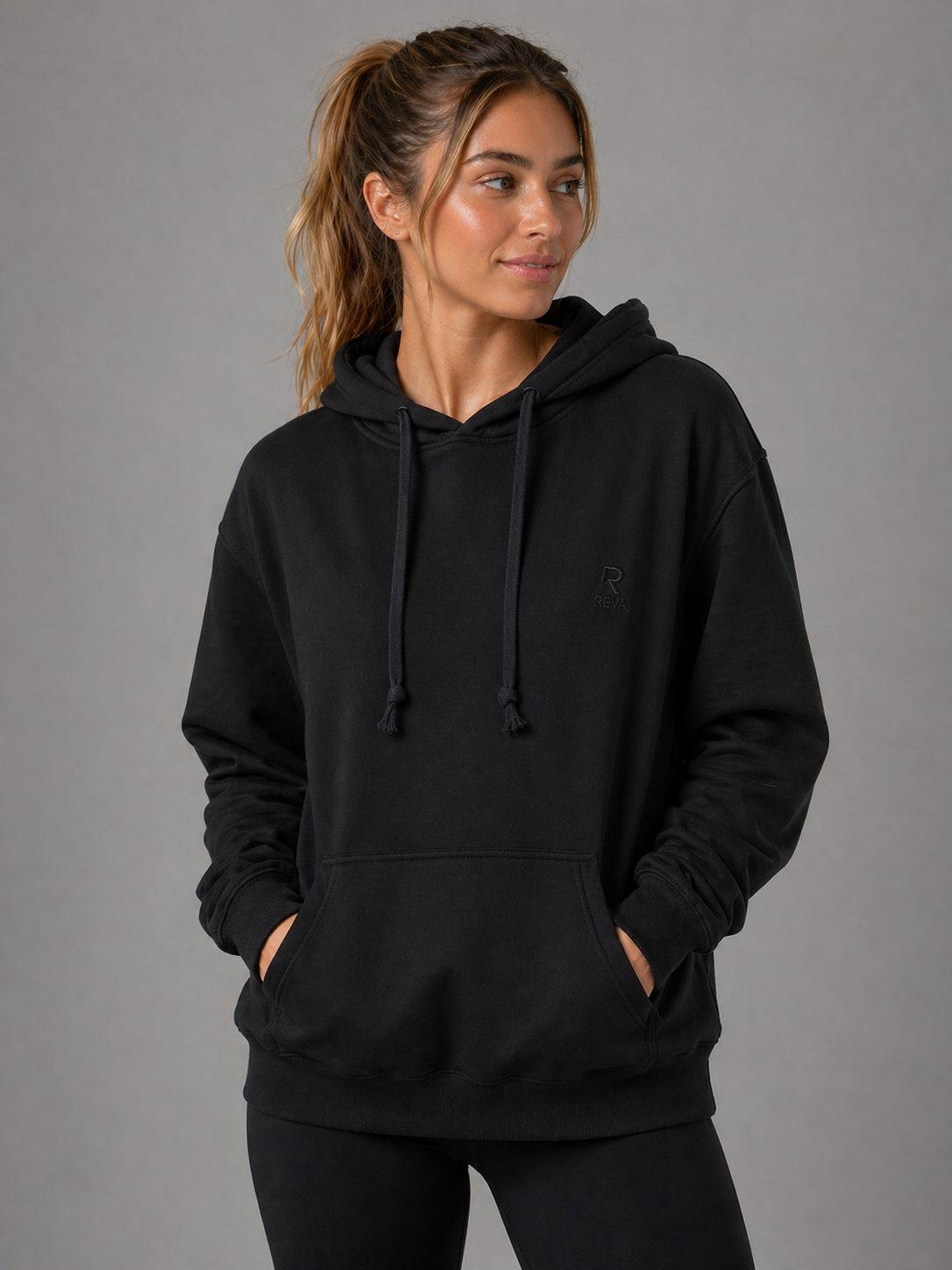New Hoodie Unisex REVA Black